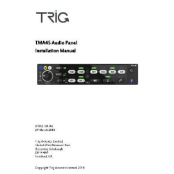 Trig TMA45 Audio Panel Installation Manual 01852-00-AB