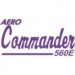 Aero Commander 560E Aircraft Logo,Script Vinyl Graphics Decal