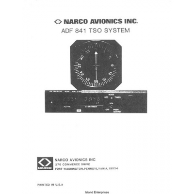 Narco ADF 841 TSO System Operation Manual