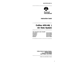 Collins ADS-80 Air Data System Instruction Book 523-076754-00411A