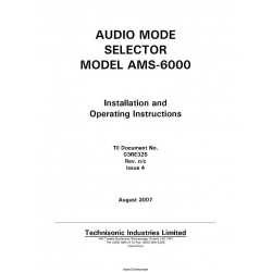 Dallas Avionics Audio Mode Selector AMS-6000 Installation and Operating Instructions 2007