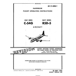 Douglas C-54G,R5D-5 Flight Operating Instructions AN 01-40NU-1 1945-1952
