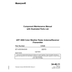 Bendix ART 2000 Color Weather Radar Antenna/Receiver/Transmitter Component Maintenance Manual with IPL 071-01519-0101