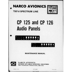 Narco CP-125-126 CP 125 126 Audio Panels Maintenance Manual  03718-0600