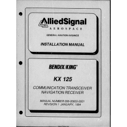 Bendix King KX-125 Installation, Maintenance Manual 006-00655-0001, 006-05335-0001