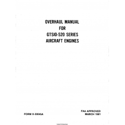 Continental GTSIO-520 Series Aircraft Engines Overhaul Manual 1981 X-30045A