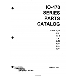 Continental Model IO-470 Series Parts Catalog X30589A