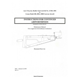 Aero Twin Rudder Gust Lock Kit No. AT-RL-1001 Instructions, Maintenance Manual & Parts List 2004