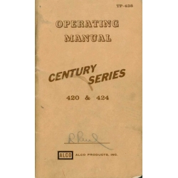 Alco Century Series 420 & 424 Operating Manual