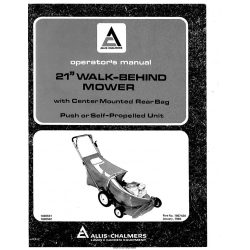 Allis Chalmers 21" Walk-Behind Mower Operator's Manual Part # 1690561 1980