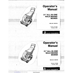 Allis Chalmers 21" All In One Walk Behind Mower Operator's Manual