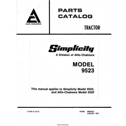 Allis Chalmers Model 9523 Parts Catalog $9.95