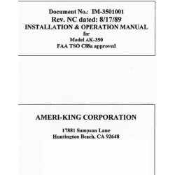 Ameri-King AK-350 Installation and Operation Manual 1989