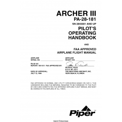 Piper Archer III PA-28-181 (SN 2843001 and UP) Pilot's Operating Handbook and Flight Manual_VB-1611
