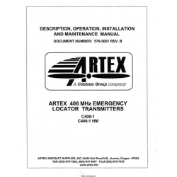 Artex 406 MHz Emergency Locator Transmitters Operation, Installation and Maintence Manual  570-5001