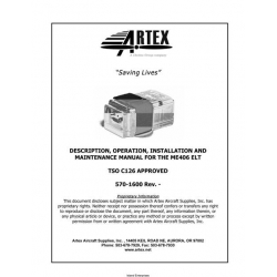 Artex ME406 ELT Operation Installation and Maintenance Manual 2005