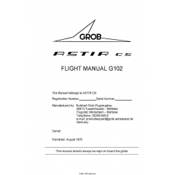 Grob Astir CS  G 102 Flight Manual & Maintenance Manual and Repair Instruction