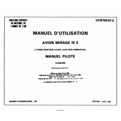 Avion Mirage IIIE UCB103-01-2 Manuel d'Utilisation