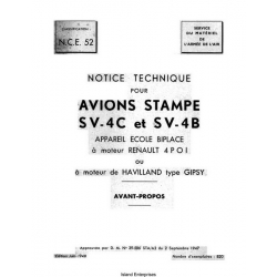 Avions Stampe SV-4C et SV-4B Notice Technique 1948