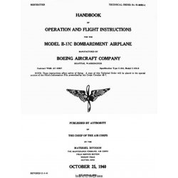 B-17C Bombardment Airplane Handbook of Operation & Flight Instructions