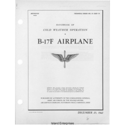 B-17F Airplane T.O. 01-20EF-14 Handbook of Cold Weather Operation