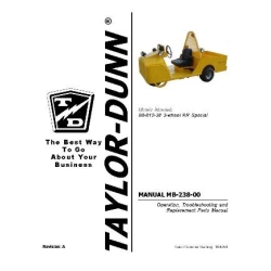 Taylor-Dunn Model B0-012-38 3-wheel RR Special Operation, Troubleshooting and Replacement Parts Manual