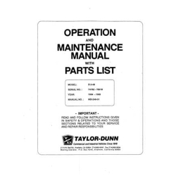 Taylor-Dunn Model B2-48 SN 74782-78918 Operation and Maintenance Manual with Parts List MB-248-01