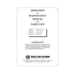 Taylor-Dunn Model B2-38 B2-48 SN 92739-102561 Operation and Maintenance Manual with Parts List MB-248-04