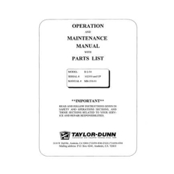 Taylor-Dunn Model B2-54 Operation and Maintenance Manual with Parts List MB-254-01
