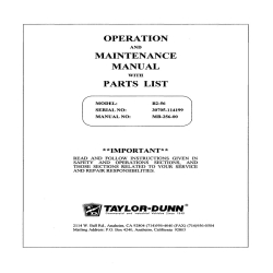 Taylor-Dunn B2-56 Operation and Maintenance Manual with Parts List MB-256-00