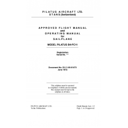 Pilatus Model B4-PC11 Sailplane Flight Manual and Operating Manual Document No. 23-11-00-01473