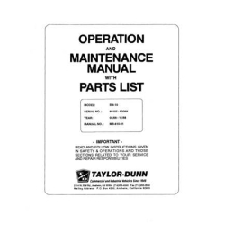 Taylor-Dunn Model B6-10 Operation and Maintenane Manual with Parts List MB-610-01