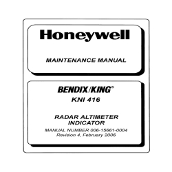 Bendix KNI 416 Radar Altimeter Indicator Maintenance Manual 006-15661-0004