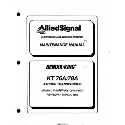 Bendix King KT 76A 78A ATCRBS Transponder Maintenance Manual 006-05143-0007