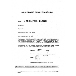 Blanik L23 Super Sailplane Flight Manual