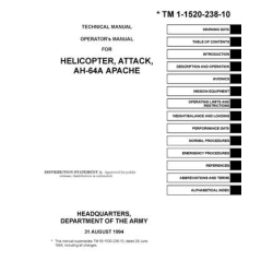 Boeing AH-64A Apache Helicopter Operator's Manual 1-1520-238-10