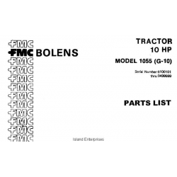 Bolens 1055 (G-10) Tractor 10HP Parts List