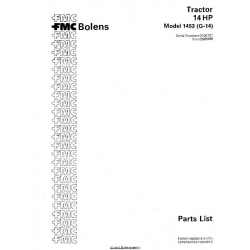 Bolens 1453 (G-14) Tractor 14HP Parts List 1977