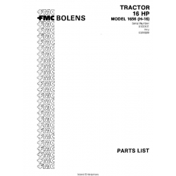 Bolens 1656 (H-16) Tractor 16HP Parts List
