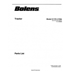 Bolens 5117H (1700) Tractor 17HP Parts List 1989