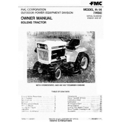 Bolens H-14 1456 Tractor Serial Numbers 0100101 and Up Owner Manual
