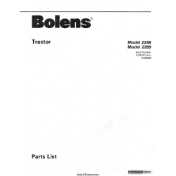 Bolens 2288 and 2289 HT20D Tractor Form P553554 Parts List 1979