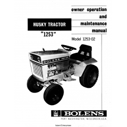 Bolens Husky 1253-02 "1253" Tractor Owner Operation and Maintenance Manual