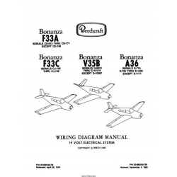 Beechcraft Bonanza F33A F33C V35B A36 Wiring Diagram Manual Rev.1982