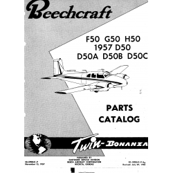Beechcraft Twin Bonanza F50 G50 H50 D50 D50A D50B D50C Parts Catalog 50-590041-9-A6