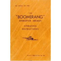 Boomerang Interceptor Aircraft Operating Instructions Manual