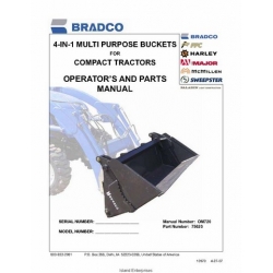 Bradco 4-in-1 Construction Compact Tractor Multi Purpose Bucket Operator's and Parts Manual 2007