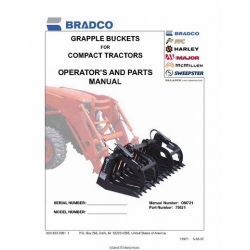 Bradco Grapple Buckets for Compact Tractors P/N 75621 Operator's & Parts Manual 2007