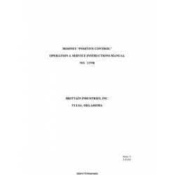 Brittain Mooney "Positive Control" Operation and Service Instructions Manual 2001 No.11990