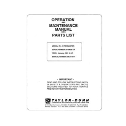 Taylor-Dunn Model C4-10 Towmaster SN 91989 & UP Operation and Maintenance Manual with Parts List MC-410-01